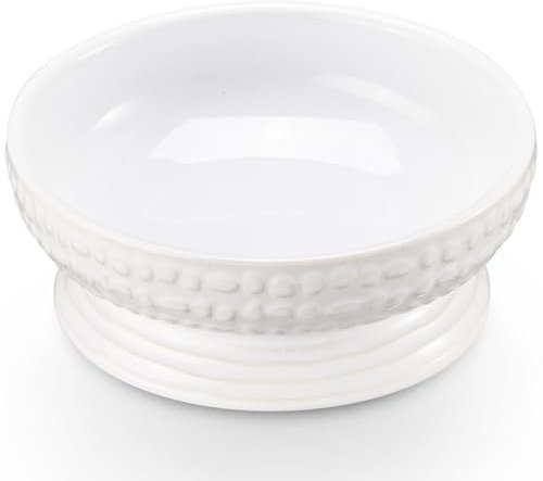 6.7 Non-Slip Ceramic Dog Bowl, 23 Oz Heavy-Duty Dog Food/Water Dish, Pet Feeding Bowl for Small and Medium Dogs, Food Grade Porcelain Pet Feeder Bowl, Microwave and Dishwasher Safe, White