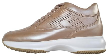 Hogan Scarpe Donna Interactive h Forata HXW00N00E30MW7M024 Pelle Beige Shiny (Beige Metallizzato, Sistema Taglie Calzature EU, Adulto, Numero, Media, 38)
