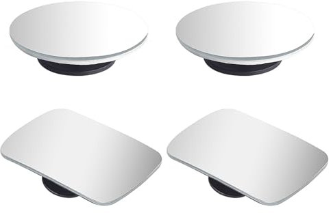 Espejo Retrovisor Cuadrado De 2 Piezas Y Espejo Retrovisor Redondo De 2 Piezas, Espejo De Punto Ciego para Automóvil, Espejo Retrovisor Auxiliar para Vehículo, Accesorios para Automóvil