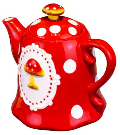 CRILSTYLEO Kaltwasserkrug Aus Keramik Klassische Wasserkocher Für Den Herd Teekessel Servieren Teekessel Aus Keramik Für Herdplatten Süße Kaffeekanne Kaffee-milchkanne Rot