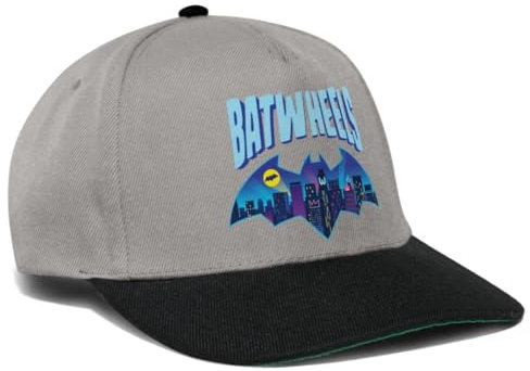 Spreadshirt Batwheels Batman-Symbol Mit Skyline Von Gotham Snapback Cap, One Size, Graphit/Schwarz
