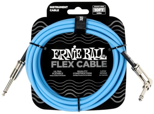 Ernie Ball Flex Instrument Cable Straight/Angle 10ft - Blue
