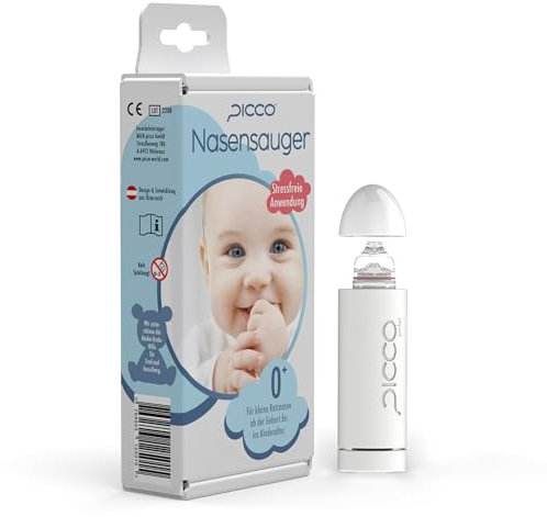 PICCO pocket | Nasensauger für Babys und Kleinkinder – geräuscharm, mechanisch, sanft, hygienisch, reinigbar – Effektive Nasenpflege ab Geburt, Ideal bei Schnupfen und Erkältung, tragbar und handlich