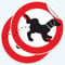 Pubblimania 2 autocollants ronds interdiction Pipi Chiens 20 x 20 cm, étiquettes adhésives souples, imperméables et lavables (interdiction Pipi Chiani)