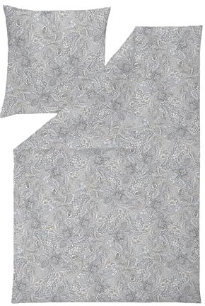 ESTELLA Mako Jersey Bettwäsche 135x200 Paisley Silber grau beige 6171-820