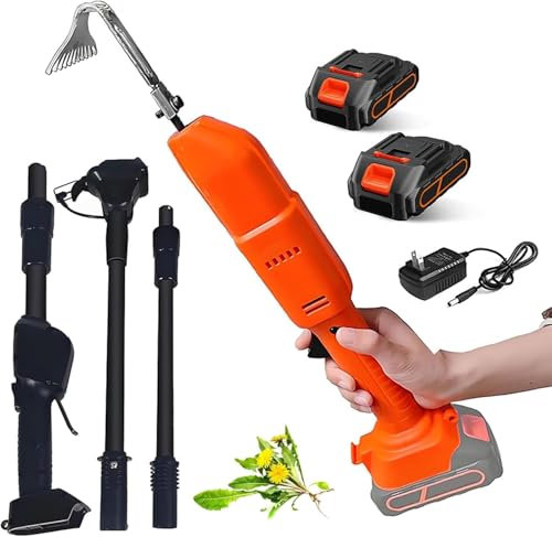 Kultivator Hacke,Elektrische Unkrauthacke mit wiederaufladbarem Lithium-Akku & Teleskopstange,Kultivator Gartengerät,Elektrische Grabehacke Hand,Zum Lockern des Bodens und Unkraut jäten