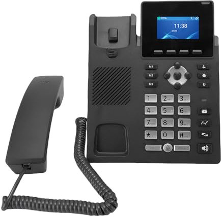 Plyisty IP -Telefon, Smart IP -Telefon Support 2 Serviceleitungen, 3,5 -Zoll -Grafik -LCD, Strom über Ethernet -POE, Bluetooth, Rauschunterdrückung, für Android 7.1