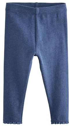 NEXT Mädchen Spitzenbesatz Basic-Leggings Blue Denim 116-122