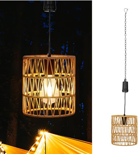 Outdoor HäNgelampe Mit Batterie, Akku Pendelleuchte With Warm White, 6 Hour Timer, 4*AA Akku HäNgelampe For Patio, Bar, Garden, Patio, Living Room, Bedroom Boho Deko