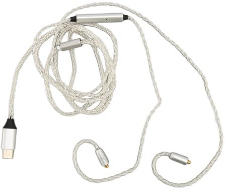 NutriEss Tipo C a MMCX Sostituzione del cavo Aurnica Upgrade con microfono per SE215 SE315 SE535 SE846 UE900 White 3,9ft