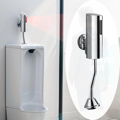 Robinets de Chasse d'urinoir Automatique, Intelligent Robinet de Chasse d'eau Automatique Infrarouge, Économie d'Eau et Prévention des Odeurs, Chasse d'eau Murale pour Hommes WC dans la Salle de Bain
