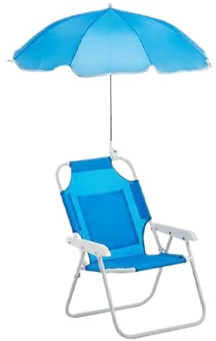 Nudorpn Children's Beach Chair – Beach Lounger with Sun Visor – Foldable Reclinable Seat for Fishing, Garden, Pool, Outdoor Picnic