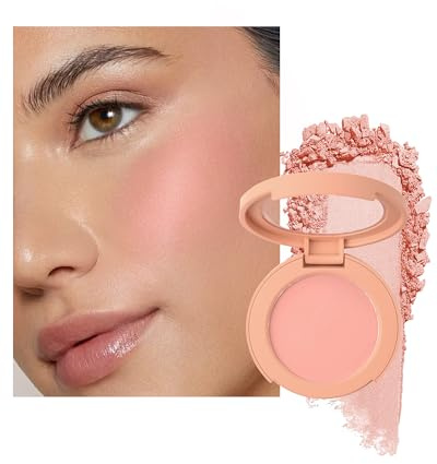Blush Poudre, Rose Naturel Finition Mate Naturelle, Longue Durée Waterproof | Fard a Joue Pigmenté Intense Veloutée Blush Crème, Utilisable Fard a Joue et Fards à Paupières, Cadeau Maquillage Femme