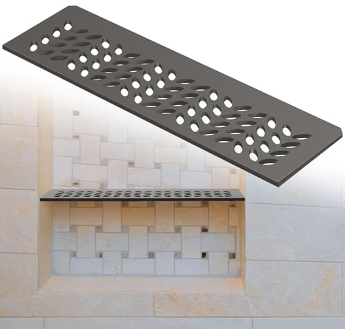 Teenyyou 1 Pcs 12 Aluminum Shower Niche Shelf 4mm Bronze Rectangle Shelves