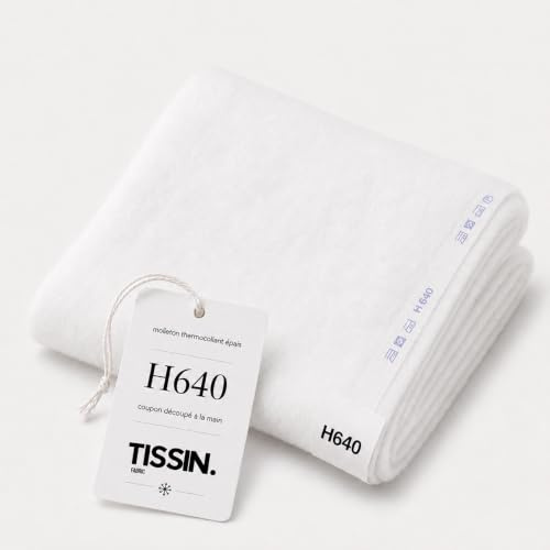 Molleton Thermocollant Épais H640-100x90 Cm - Coupon Tissin issu d’un Rouleau Vlieseline – Renfort pour Patchwork, Quilting, Couture, Déco et Travaux Créatifs
