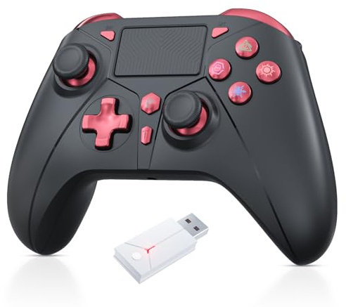 Gamrombo Wireless Controller for PS5/PS5 Pro/PS5 Slim with 2.4G Adapter, Compatible with PS4/Switch/Windows, Dual Vibration/Macro/Turbo Function, 3.5mm Audio Jack