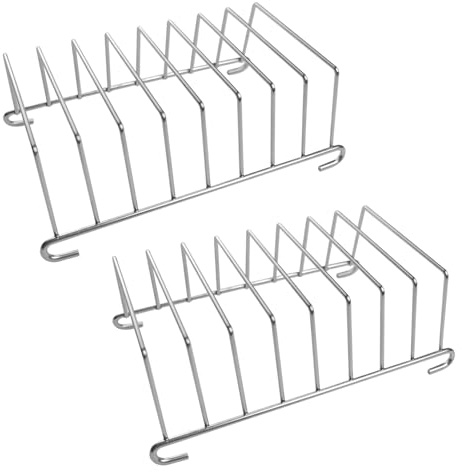 BMZXCH 2 Stück 8-Scheiben-Gitter-Toast-Halter Toasthalter für Toastständer Airfryer Edelstahl Toast Einsatz Rack für Heißluftfritteuse, Toastständer mit Platz für Brotregal Hause Restaurant (Silber)