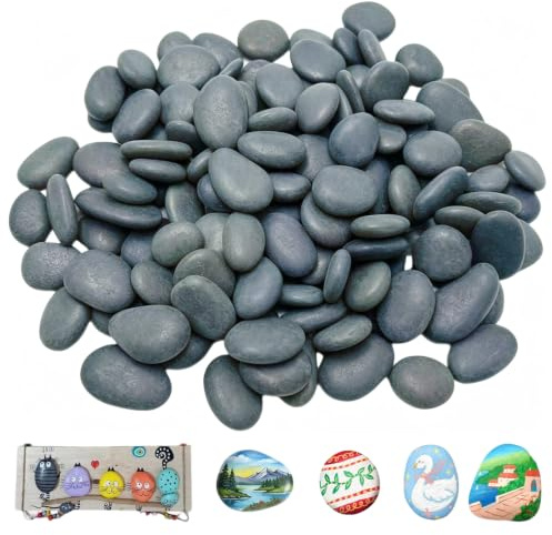 GUOYOU 40 Pièces 1-3cm Galets a Peindre, Creative Pebble Cailloux Decoratif | Steine zum Bemalen, Pierres Plates Naturelles Lisses pour Décoration d'Aquarium, de Jardin et Projets Créatifs DIY