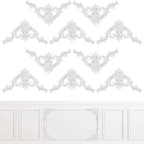 OLYCRAFT 10pz Modanatura Angolare per Pareti Angoli Murales Modanature per Soffitti Kit di Pannelli In Stile Francese Medaglioni Angolari In PU per Caminetti per Quadri Decorazioni per Scale Fai Da Te
