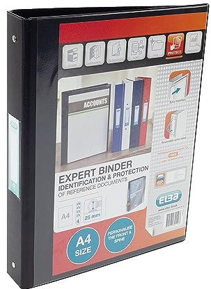 Elba Vision A4+ 25 mm 4-Ring-Ordner – Schwarz