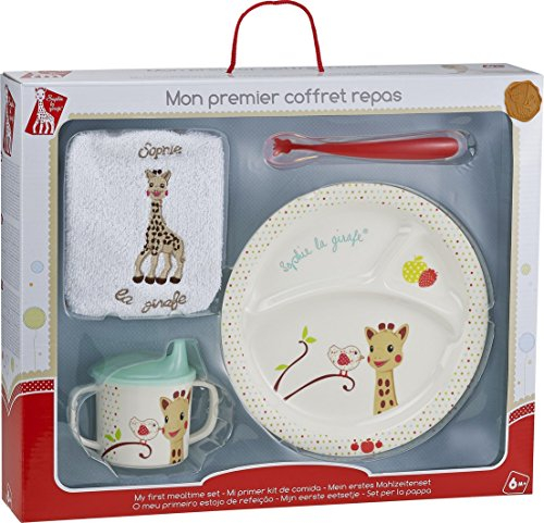 Vulli 460008 - Vajilla infantil en maletín (melamina), diseño de Sophie la jirafa, multicolor