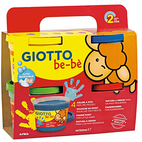 GIOTTO be-bè - Set gouache aux doigts - 4 pots de 150 ml