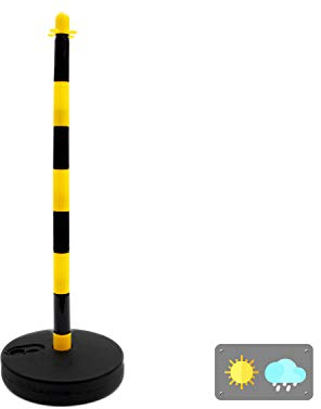 Normaluz BA501190 Pfosten für Kunststoffketten, 90 cm, gelb/schwarz