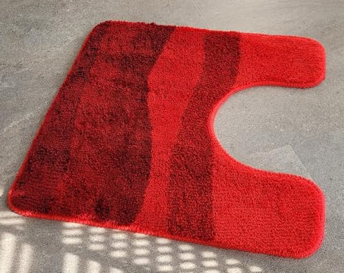 Kleine Wolke Deco-Line Miami Carneol Rot Badteppich 50x50 cm. Vorleger mit Ausschnitt