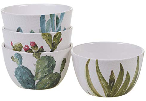 Certified International 22155SET4 Kaktus Verde, Geschirr, Keramik, mehrfarbig