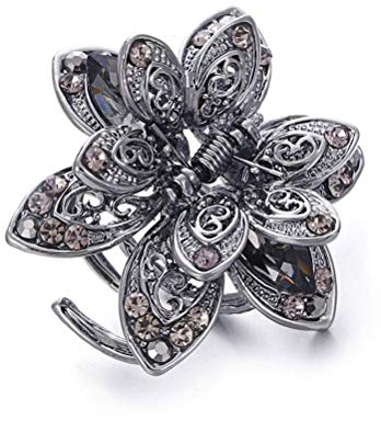 1 Stück Kleine Kristall Schmetterling Haargreifer Clips Vintage Metall Hair Jaw Clips Kein Schlupf Haar Griff für Mädchen und Frauen (Zufällige Farbe)