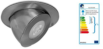 RUTEC HV-Einbauleuchten, 1 x GU10/230V/50W, 355° drehbar, 70° schwenkbar (9019527032)