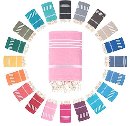 Darido Turkish Serviette de Bain Fouta Hammam - Serviette de Sauna, de Bain et de Plage XXL 100 x 200 cm - 100% Coton - Légère, Douce et absorbante - Multi-Usage et Pratique