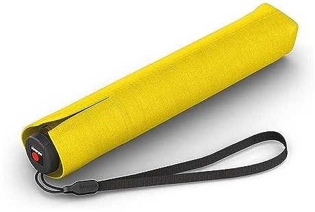 Knirps Taschenschirm Ultra I.030 Slim Manual - Leichtester 115 g - Exklusives Griff-Design - Sturmfest - 21 cm - Gelb