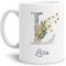 Tasse mit Buchstabe L und Blumen - mit Name personalisiert - Initiale, Namens-Tasse, Buchstaben Tasse, Geschenk I Keramik Weiß, 300 ml