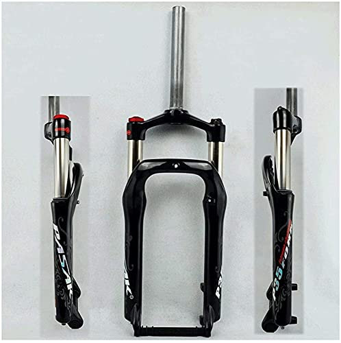 Gabeln 20 Zoll BMX Magnesium-Legierung-Scheibe Bremsfahrräder Air Federung Gabelfahrt 100mm 1-1/8für 4,0 Fette Reifen Fahrradgabel Federgabel (Color : Black, Size : 20inch)