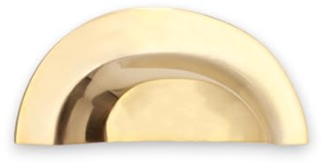 Infinity Decor Polished Brass Mushroom Knobs, Cup Shell Pull and Cupboard Catch for Kitchen Cabinet Doors (Large Cup Pull)