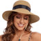 PINKGIRL Chapeau de Soleil en Paille pour Femme Été Bowknot Beach Chapeaux Pliables Protection UV UPF50+ (Kaki)