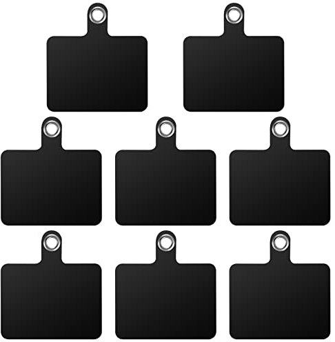 cobee Correa de cordón para teléfono celular, 8 parches de repuesto para teléfono con anillo de metal, cordón universal para teléfono celular, parche de correa para protección (8 piezas negro)