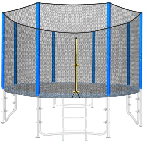 LIFERUN Trampolin Ersatznetz, UV-beständiges Ersatznetz, rundes Schutznetz für Gartentrampolin Ø244 cm, geeignet für 6 Stangen