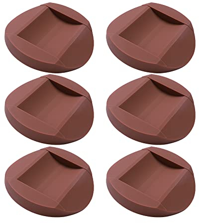 VooGenzek 6 Stück rutschfeste Möbeluntersetzer, Gummi Möbeluntersetzer, rutschfeste Gummifüße Pads Möbel Untersetzer, Möbelrollenbecher für alle Böden Möbel-, Sofa- und Betträder, Braun