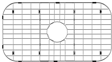 Grille de protection pour évier de cuisine, drain centré avec rayon d'angle, grille inférieure d'évier pour cuisine, acier inoxydable 304, résistant à la rouille, 66 x 35,6 cm