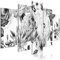 decomonkey Bilder Blumen 150x75 cm 5 Teilig Leinwandbilder Bild auf Leinwand Wandbild Kunstdruck Wanddeko Wand Wohnzimmer Wanddekoration Deko Rose schwarz-weiß