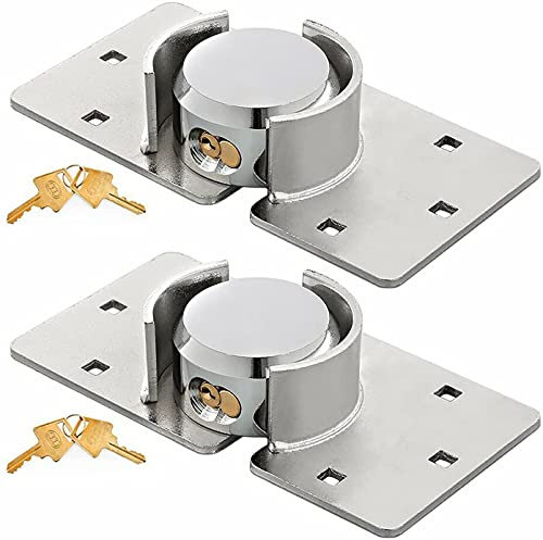 walgreen Luebel 2X Heavy Duty Van Garage Shed Door Security Padlock & Hasp Set High Security Hasp Shackle Lock 73mm Steel 2PCS