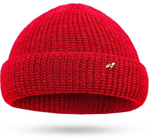 NYTTED® Kurze Fisherman Beanie Herren & Damen I Made in Germany - Seemannsmütze aus 100% feinster Schurwolle I Fischermütze Herren & Damen I Docker Mütze