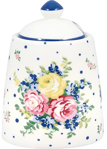 GreenGate STWSUGLRA0104 Laura Zuckerdose white 10 cm (1 Stück)