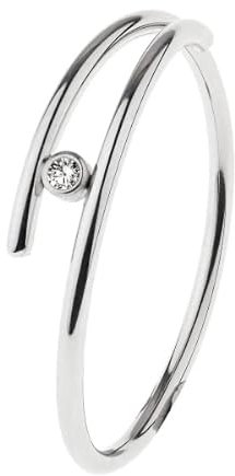 Ernstes Design Ring R723 Edelstahl poliert Brillant 0.02 ct.