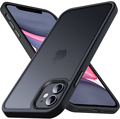 Anqrp Zero Seriesr Kompatibel mit iPhone 11 Hülle, Minimalistische Transluzente Matte Schutzhülle, Military Grade Handyhülle für iPhone 11 mit Flüssig Silikon 6,1 Zoll, Schwarz
