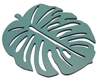 2 x Monstera-Blatt-Tischset, hitzebeständig, rutschfest, Untersetzer für Küchentischdekoration, Grün