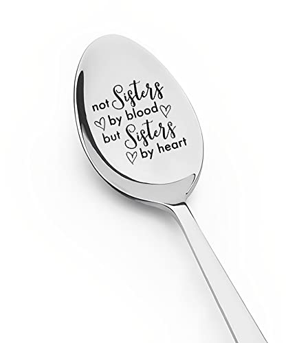 Best Friend BFF Geschenke für Frauen Not Sisters by Blood But Sisters by Heart Löffel Geschenk für weibliche Freunde Freundschaft Geburtstagsgeschenk für Schwägerin Weihnachtsgeschenke für