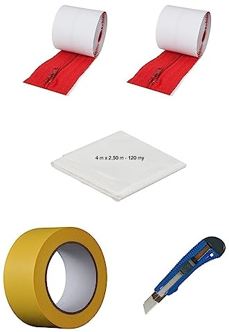 Scorprotect® Multi-Staubschutztür Breiter Durchgang mit 2 Reißverschlüssen 4 m x 2,50 m